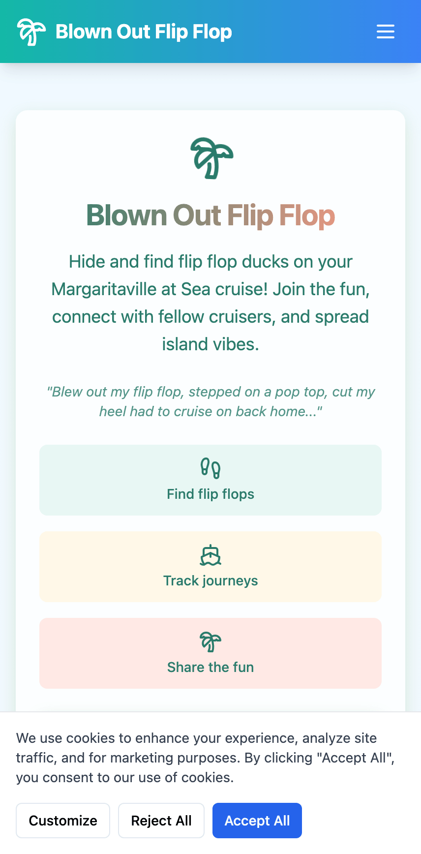 Blown Out Flip Flop on iPhone — the cruise activity homepage